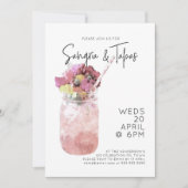 Sangria & Tapas Summer Cocktail Party Bright Pink Kaart (Voorkant)