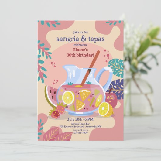 Sangria Time uitnodiging (Staand voorkant)