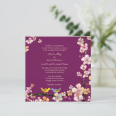 Sangria Tortelduifjes Romantic Floral Wedding Kaart (Staand voorkant)