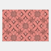 Sangria Victoriaans bloemenrooster ontwerpstijl Inpakpapier Vel (Voorkant 3)