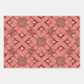 Sangria Victoriaans bloemenrooster ontwerpstijl Inpakpapier Vel (Voorkant 2)