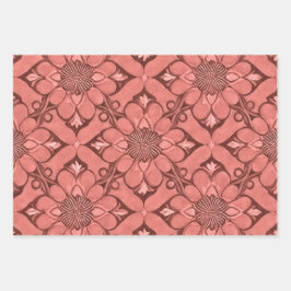 Sangria Victoriaans bloemenrooster ontwerpstijl Inpakpapier Vel