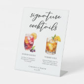 Sangria Whiskey Sour Signature Cocktails Menu Reclamebord Met Voetstuk (Voorkant)