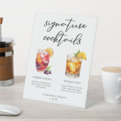 Sangria Whiskey Sour Signature Cocktails Menu Reclamebord Met Voetstuk (Insitu)