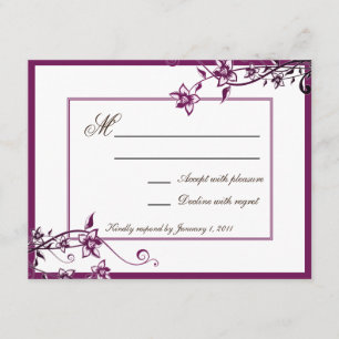 Sangria White Floral Blossom Wedding Response RSVP Kaartje