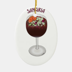 SANGRIA WINE ONTWERP KERAMISCH ORNAMENT