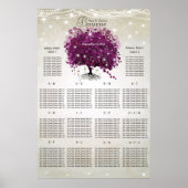 Sangria Wine Paars Heart Leaf Tree Seat Chart Poster (Voorkant)