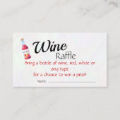 Sangria Wine Raffle Vrijgezellenfeest Enclosure Ka Informatiekaartje (Voorkant)