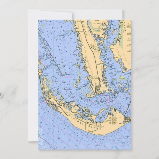 Sanibel Captiva Nautical 5x7 Grote Postkaart (Voorkant)