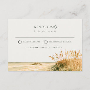 Sanibel Coast Sea Oats Golf Mail Back RSVP Kaart