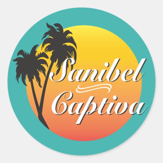 Sanibel en Captiva Eilanden Florida Ronde Sticker (Voorkant)