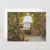 Sanibel Florida Beach Entree met fiets Briefkaart (Voorkant / Achterkant)
