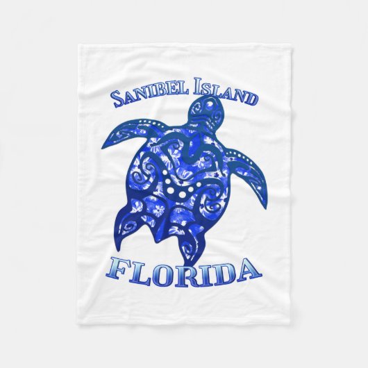 Sanibel Florida Vacation Tribal Turtle Fleece Deken (Voorkant)