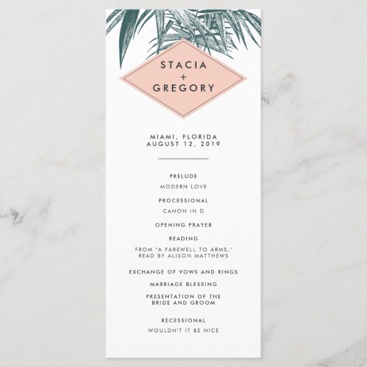 Sanibel huwelijksceremonie programma programmakaart (Voorkant)