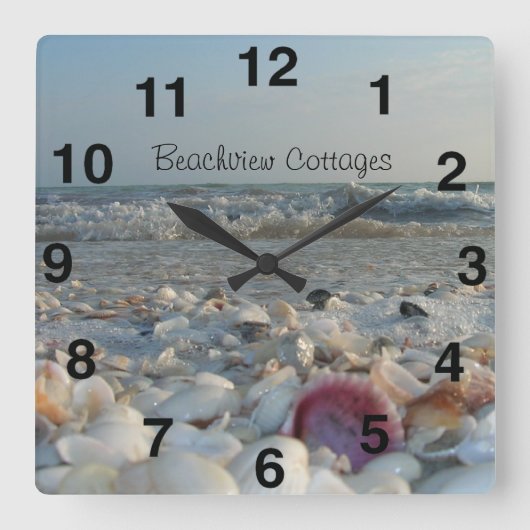 Sanibel Island Beach Clock Vierkante Klok (Voorkant)