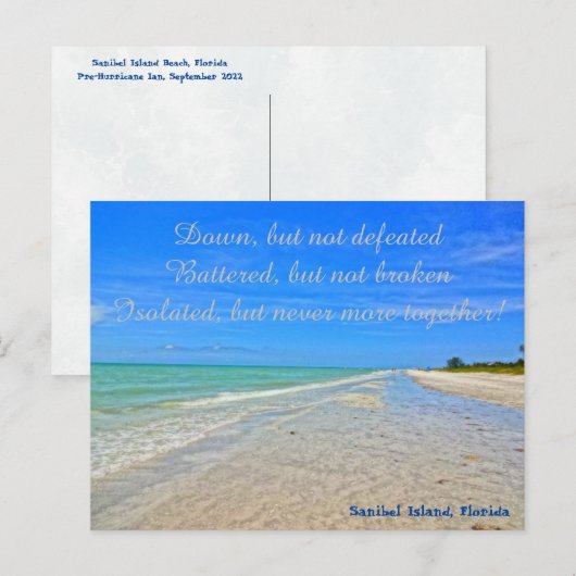 Sanibel Island Beach Florida Pre-orkaan Ian Briefkaart (Voorkant / Achterkant)