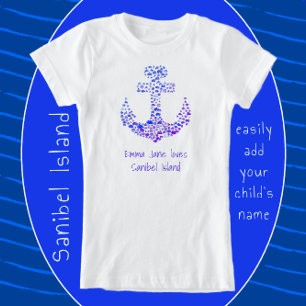 Sanibel Island FL Zee Creatures Anchor and Name T-shirt