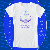 Sanibel Island FL Zee Creatures Anchor and Name T-shirt
