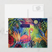Sanibel Island Flamingo Art Briefkaart (Voorkant / Achterkant)
