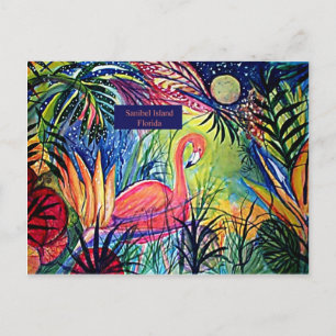 Sanibel Island Flamingo Art Briefkaart