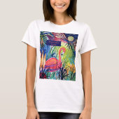 Sanibel Island Flamingo Art T-shirt (Voorkant)