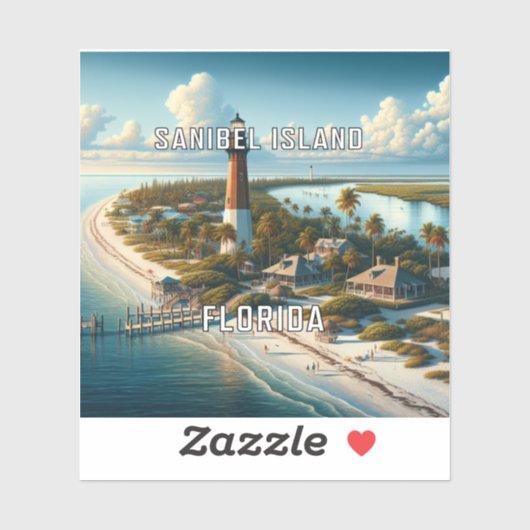 Sanibel Island Florida 3 inch Vinyl Sticker (Vel)