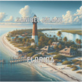 Sanibel Island Florida 3 inch Vinyl Sticker (Voorkant)