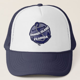 Sanibel Island Florida anchor zwirl trucker hat Pet