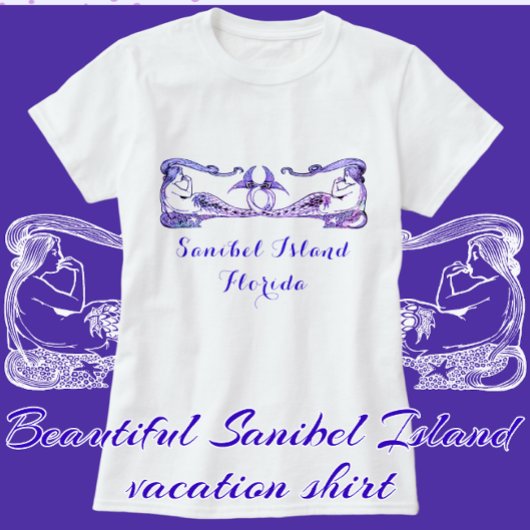Sanibel Island Florida  Art Deco Mermaids T-shirt