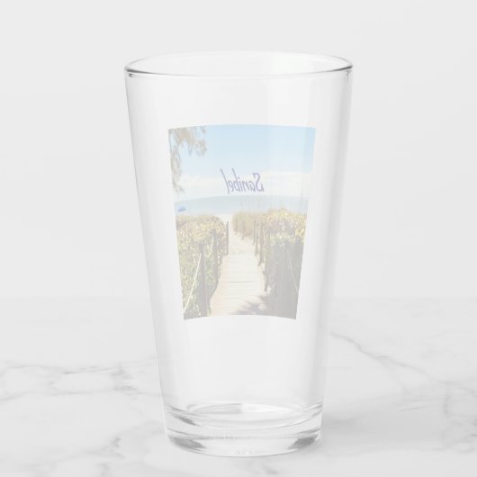 Sanibel Island Florida Beach Ocean Glas (Achterkant)