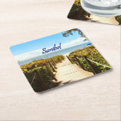Sanibel Island Florida Beach Ocean Kartonnen Onderzetters (Schuin)