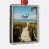 Sanibel Island Florida Beach Ocean Metalen Ornament (Rechts)
