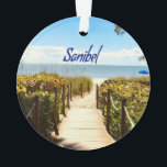 Sanibel Island Florida Beach Ocean Ornament<br><div class="desc">Sanibel Island Florida Beach OceanBlue sky,  groen gras en de schone oceaan.</div>