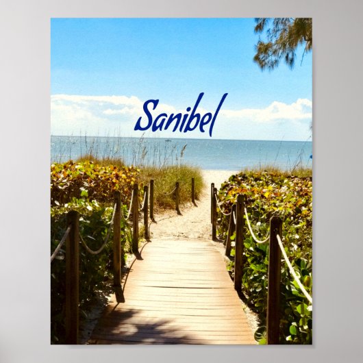 Sanibel Island Florida Beach Ocean Poster (Voorkant)