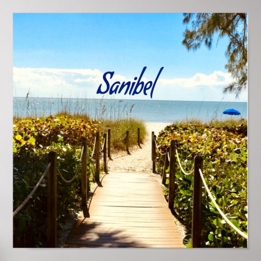Sanibel Island Florida Beach Ocean Poster (Voorkant)
