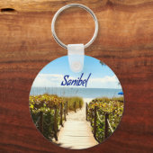 Sanibel Island Florida Beach Ocean Sleutelhanger (Voorkant)