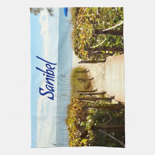 Sanibel Island Florida Beach Ocean Theedoek (Verticaal)