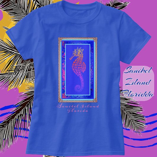 Sanibel Island Florida Colorful Seahorse T-shirt