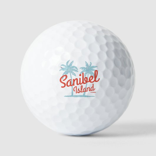 Sanibel Island Florida Golf Coast Souvenir Golfballen (Voorkant)