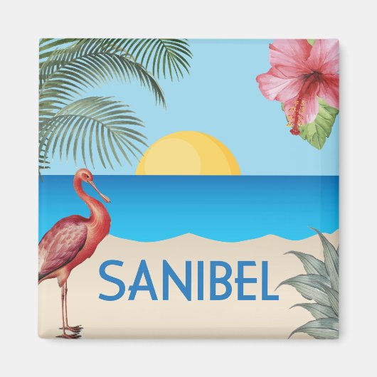 Sanibel Island Florida illustratie Magneet (Voorkant)