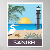 Sanibel Island Florida in de klassieke reisstijl Poster (Voorkant)