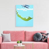 Sanibel Island Florida kaart Canvas Afdruk (Insitu (Woonkamer))