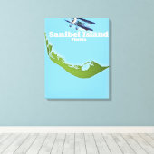 Sanibel Island Florida kaart Canvas Afdruk (Insitu (Houten vloer))