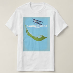 Sanibel Island Florida-kaart T-shirt