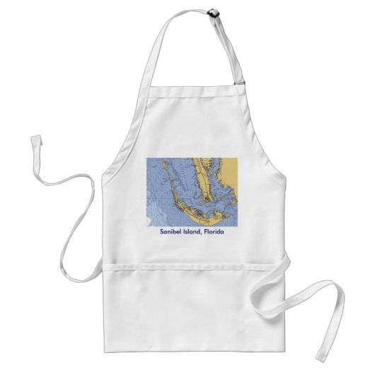 Sanibel Island Florida Nautical Chart Apron Standaard Schort (Voorkant)