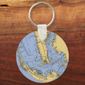 Sanibel Island Florida Nautical Chart Sleutelhange Sleutelhanger (Voorkant)