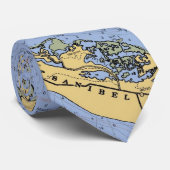 Sanibel Island Florida Nautical Chart Stropdas (Opgerold)