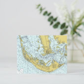 Sanibel Island Florida Nautical Map Briefkaart (Staand voorkant)