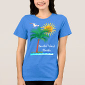 Sanibel Island Florida Palm Tree en Sunshine Tri-Blend Shirt (Voorkant)
