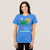 Sanibel Island Florida Palm Tree en Sunshine Tri-Blend Shirt (Voorkant volledig)